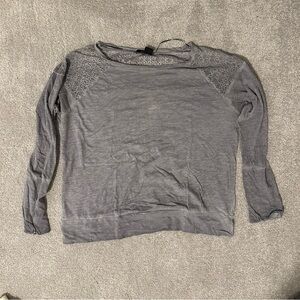 DKNY Gray Lace Long Sleeve